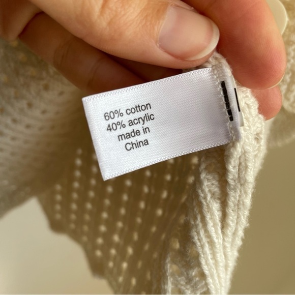 Lane Bryant cottagecore coastal beachy cardigan open knit crochet button 10/12 - Picture 5 of 9